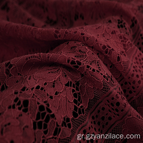 Κόκκινο Floral Cotton Chantilly Lace